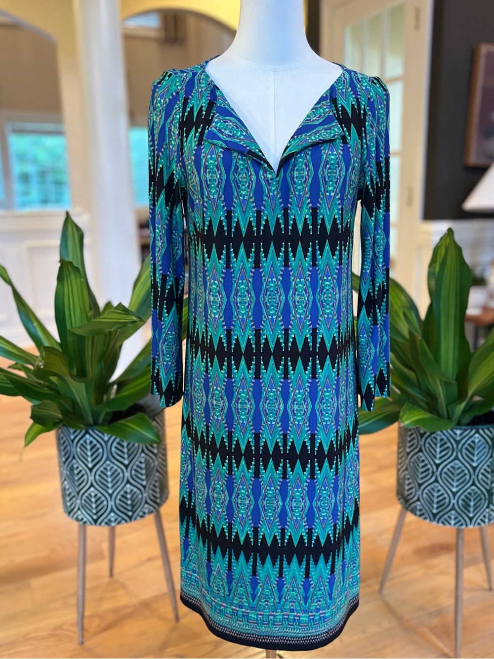 Laundry by Design 2010s Resort Geometric Shift Dress Size 6 VGUC